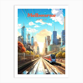 Melbourne Australia Summer Travel Art Art Print