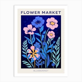 Blue Flower Market Poster Bluebonnet 3 Art Print