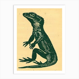 Green Gecko Bold Block Art Print