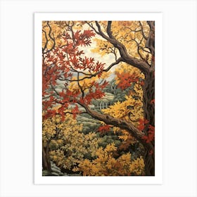 Slippery Elm 1 Vintage Autumn Tree Print  Art Print