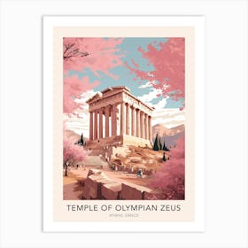 The Temple Of Olympian Zeus Athens Greece Travel Poster Art Print