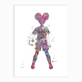 Little Girl Soccer Player 4 Art Print