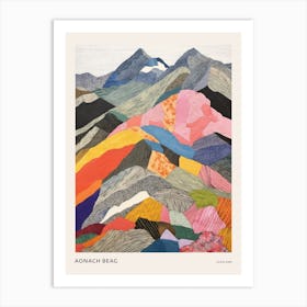 Aonach Beag Scotland 2 Colourful Mountain Illustration Poster Art Print