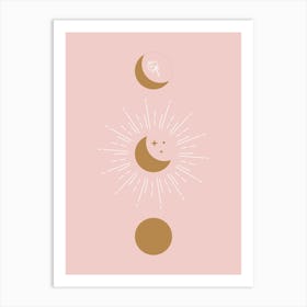 Blush Moon Phases Art Print