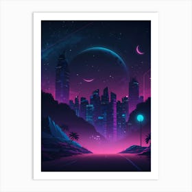 Neon Cityscape Art Print