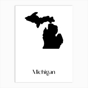 Michigan State Silhouette Art Print