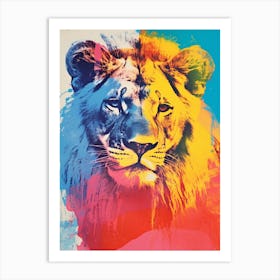 Lion Screen Print Inspired 4 Art Print