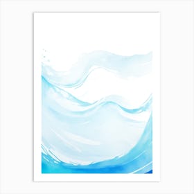 Blue Ocean Wave Watercolor Vertical Composition 136 Art Print