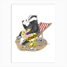 Badger On The Beach Art Print