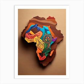 Africa Map 4 Art Print