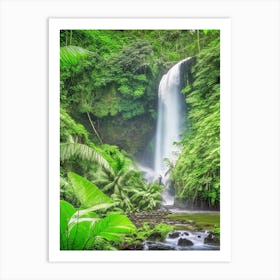 Selvatura Park Waterfall, Costa Rica Realistic Photograph (2) Art Print