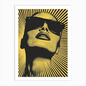 Portrait Of A Woman In Sunglasses 1 Art Print