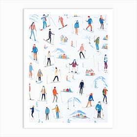 Chamonix Mont Blanc   France, Ski Resort Illustration 3 Art Print