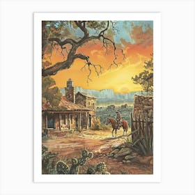 Storybook Illustration The Domain Austin Texas 1 Art Print