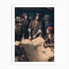 Pirates planning a robbery Art Print