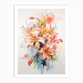 Abstract Flower Painting Lily 7 Art Print