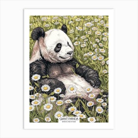 Giant Panda Resting In A Field Of Daisies Poster 5 Art Print