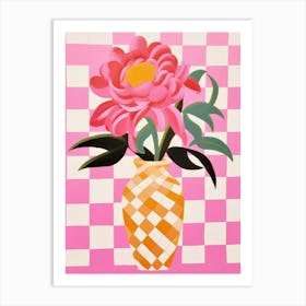 Peonies Flower Vase 3 Art Print