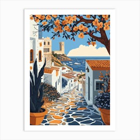 A Boho Style Illustration Of Rhodes Art Print