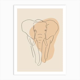 Elephant - Boho, Line Art 21 Art Print