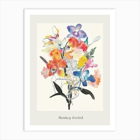 Monkey Orchid 2 Collage Flower Bouquet Poster Art Print
