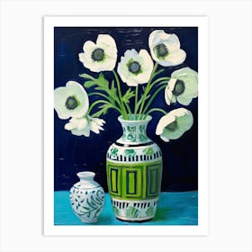 Flowers In A Vase Still Life Painting Anemone 4 Art Print