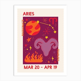 Aries Zodiac Art Print