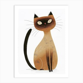 Siamese Cat Clipart Illustration 1 Art Print