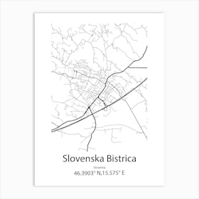 Slovenska Bistrica,Slovenia Minimalist Map Poster