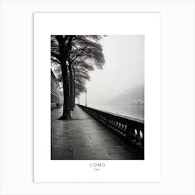 Poster Of Como, Italy, Black And White Analogue Photography 4 Art Print