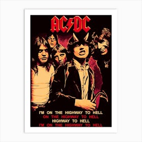 Ac Dc I'M On The Highway To Hell Art Print