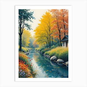 Autumn By The River 1 Art Print