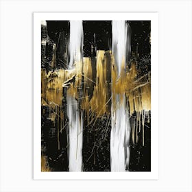 Gold And Black Abstract Painting 125 Art Print