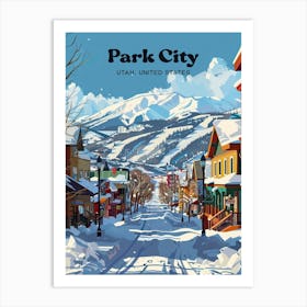 Park City Utah Winter Digital Travel Art Art Print