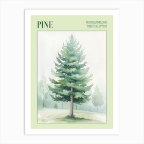 Pine Tree Atmospheric Watercolour Painting 3 Poster Art Print