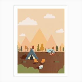 Camping In The Mountains Poster