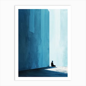 Man In A Blue Building Art Print