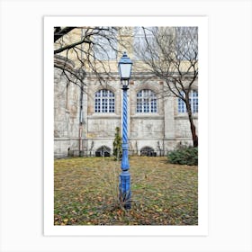 Blue Lamppost Of Budapest Art Print