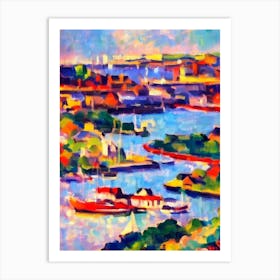 Port Of Dublin Ireland Brushwork Painting harbour Art Print