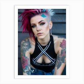 Pretty Punk Girl - Hall-O-Gram Creations 43 Art Print