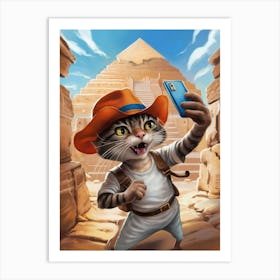 Cat In A Hat Art Print