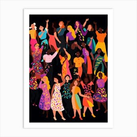 Body Positivity We All Stand Together Boho Illustration 2 Art Print