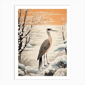 Winter Bird Painting Roadrunner 2 Art Print
