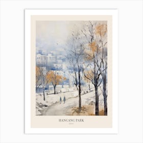 Winter City Park Poster Hangang Park Seoul 3 Art Print