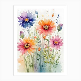 Watercolor Flowers 22 Art Print