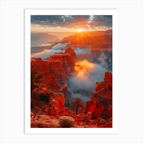 Sunrise At Grand Canyon Art Print