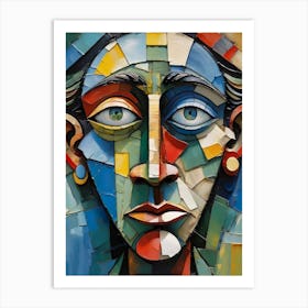 Mosaic Portrait Of A Woman Art Print