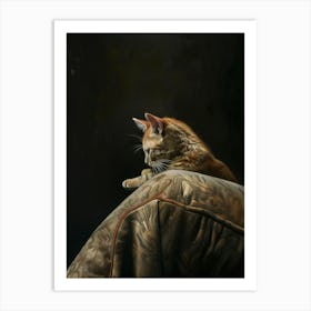 Cat On A Couch Art Print