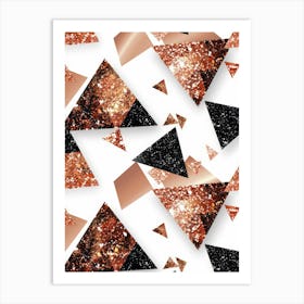 Abstract Gold And Black Geometric Pattern Art Print