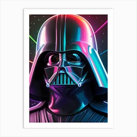 Darth Vader Star Wars Neon Iridescent (41) Art Print
